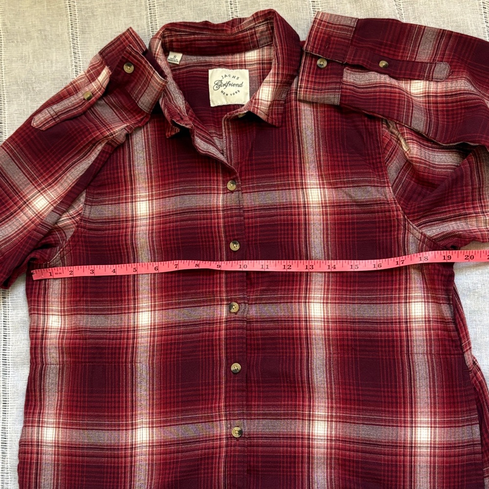JACHS Girlfriend Grunge Red Plaid Button Down Shirt - Picture 13 of 14